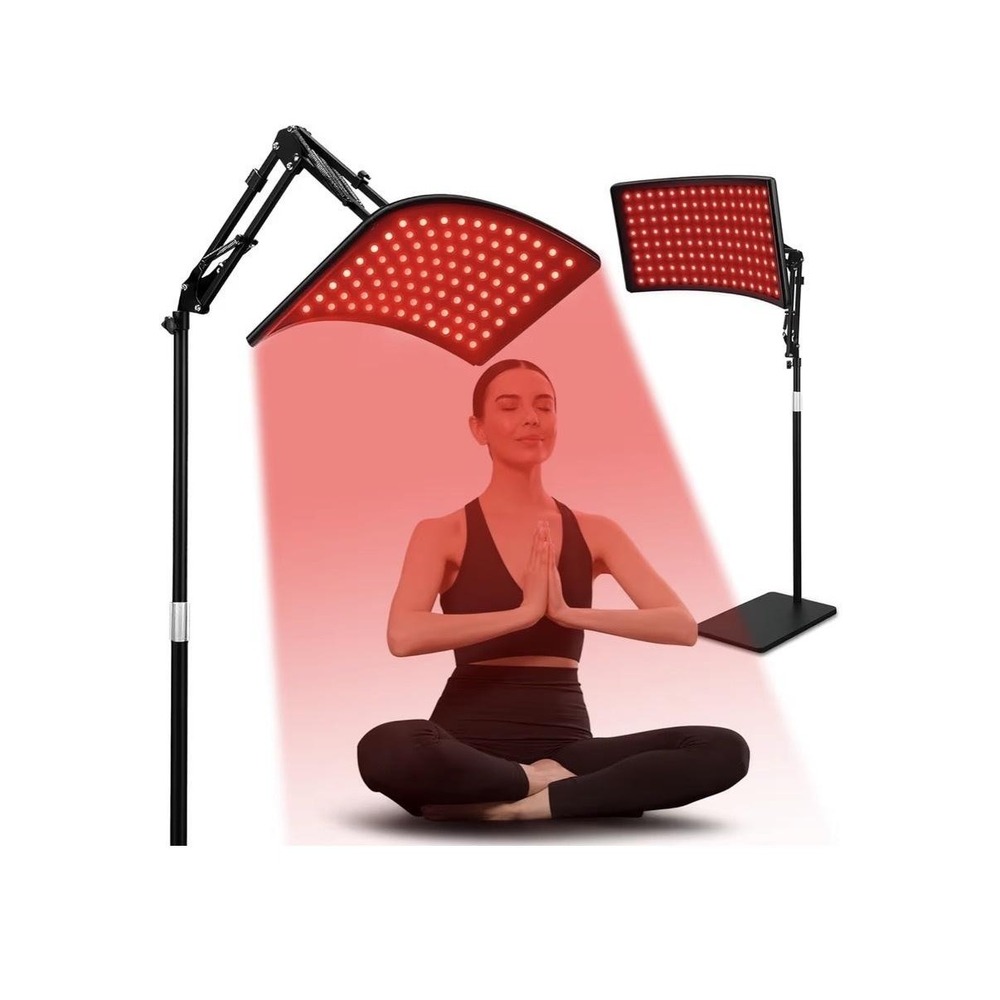 Red Light Therapy Lamp NIR 660nm 850nm Full Body Panel Black Stand Pain Relief